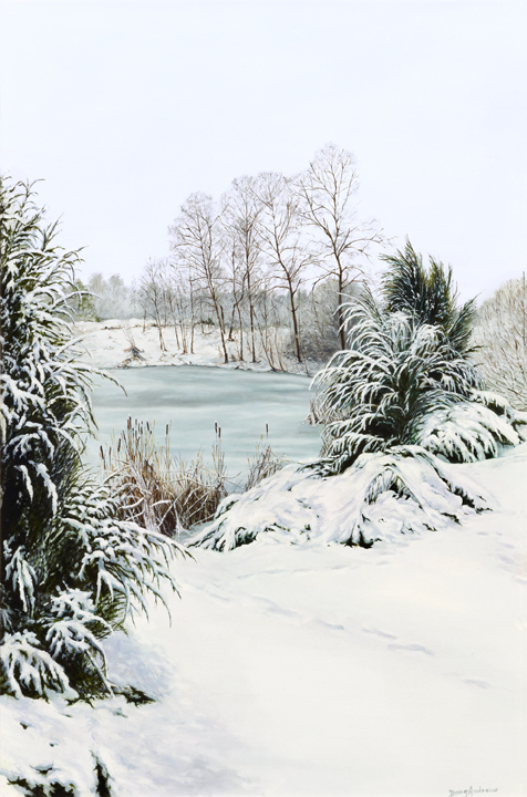 Skating Pond Oil on Canvas